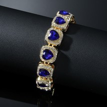 3.34Ct Round Cut Simulated Sapphire Women&#39;s Bracelet 925 Sterling Silver - £190.50 GBP