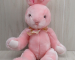 Pink Bunny Rabbit pink yellow tie dye floral ribbon bow satin ears white... - $19.79