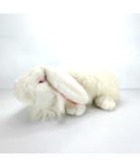 Vintage 1988 Chrisha Playful Plush Stuffed 17” Length White Bunny Rabbit... - $29.74