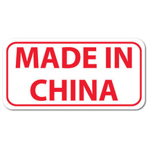 Made In China, Rectangle, Red on White Gloss Labels, Roll of 100 - $13.84