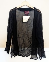 April Cornell Sheer Open Front Duster Wrap Black Size S NEW NWT - £31.72 GBP