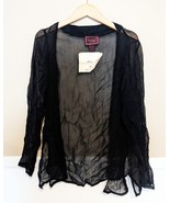 April Cornell Sheer Open Front Duster Wrap Black Size S NEW NWT - £29.59 GBP