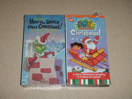 Dr. Seuss How The Grinch Stole Christmas NEW &amp; Dora The Explorer Christmas! VHS - £9.19 GBP