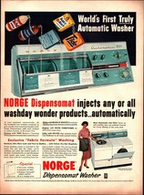 1958 Norge Automatic Cloths Washer Appliance Vintage Print Ad Clothing D... - $24.11