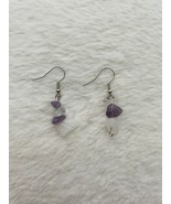 White and purple crystal dangle earrings. - $6.00