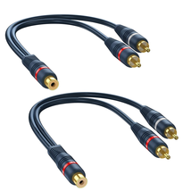 RCA Splitter 1 Female to 2 Male 2 Pack, RCA Y Splitter RCA Audio Video Cable Spl - £13.16 GBP