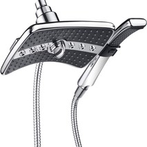 Bright Showers Dual Shower Head Combo, Handheld Showerhead Rainfall, Chrome - £47.84 GBP