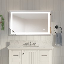 40x24 Inch LED Lighted Bathroom Mirror with 3 Colors Light, Wall Mounted... - £223.80 GBP