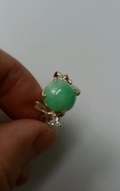 NATURAL jadeite jade ring 925 sterling silver. Type (Grade) A, NO treatm... - $123.79