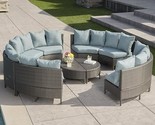 Christopher Knight Home Newton Outdoor 16-Seater Wicker Sectional Sofa S... - £2,262.72 GBP