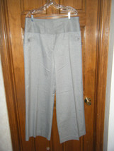Worthington Stretch Silver Metallic High Waisted Wide Leg Dress Pants - ... - $37.51