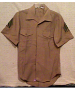 US Army Marines Korean To Vietnam War Era Nice Shape Khaki Uniform Shirt... - £11.88 GBP