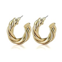 MANILAI Twist Copper Stud Earrings For Women Fashion C Small Earrings Si... - £10.50 GBP