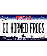Go Horned Frogs Texas Novelty Mini Metal License Plate Tag - £11.76 GBP