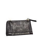 Joy Susan Wristlet Wallet Womens Black Solid Faux Leather Lined Around Z... - $27.66