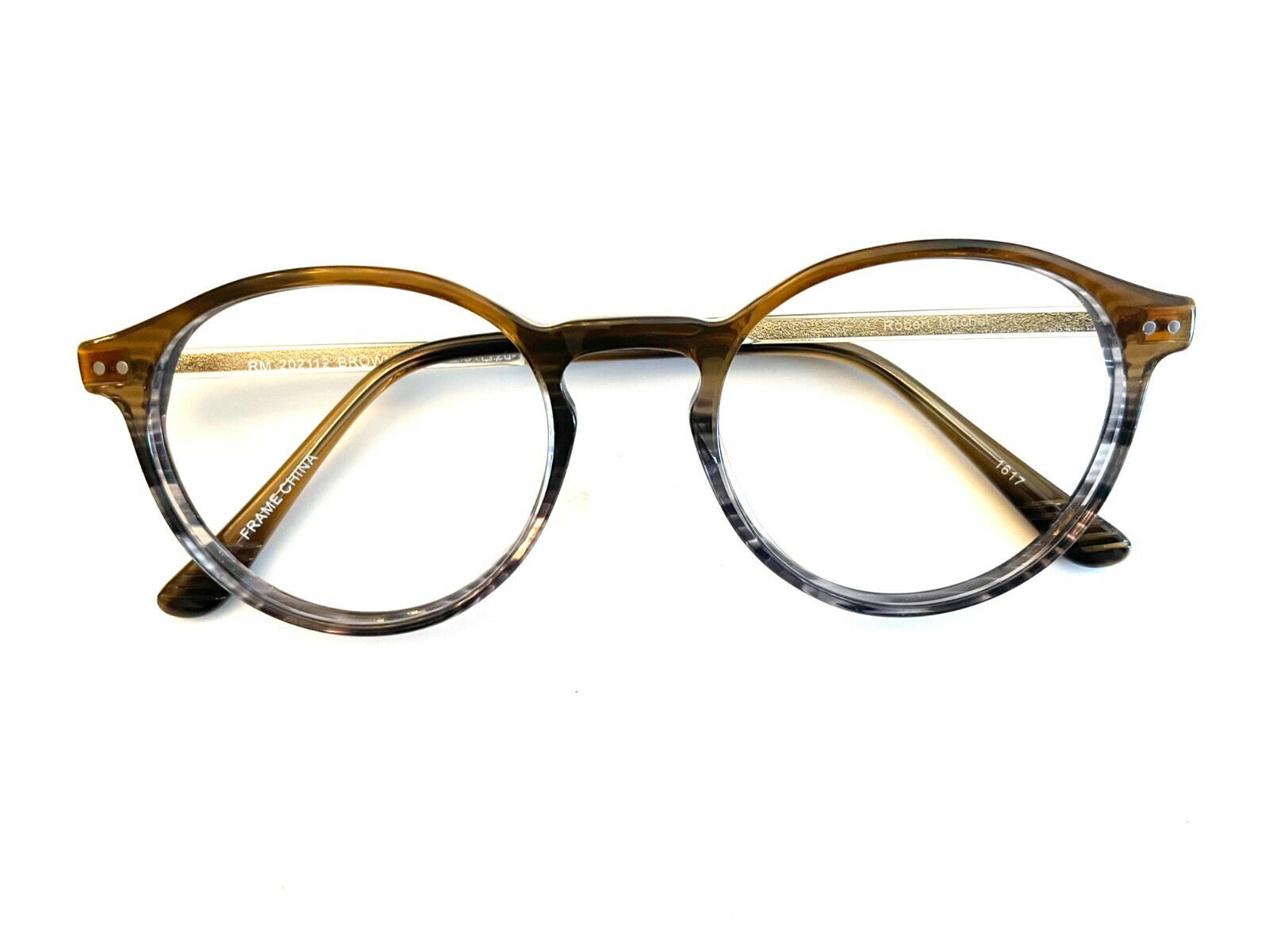Robert Mitchel Eyeglasses Frames RM 202112 Brown Smoke round 51-20-145 N... - $39.60