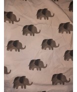 Crate &amp; Barrel Kids Elephant Print Theme Crib Sheet White &amp; Gray Nice Co... - £19.34 GBP