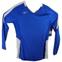 Womens Blue Compression Shirt Long Sleeve Royal Sz Large Running Crossfit Nike - £31.91 GBP