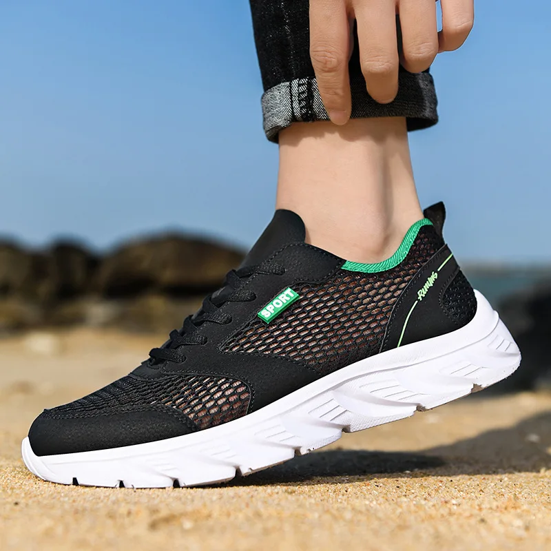 Breathable lightweight mesh hollow out shoes men thin sports leisure quick drying shoes thumb200