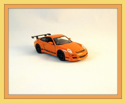 Porsche 911 (997) GT3 Rs Welly 1/34 Orange Diecast Car Collector&#39;s Model, New - £26.05 GBP