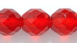 10mm Fire Polish, Tr Ruby Red Czech Glass Beads 20 Preciosa siam - £2.19 GBP