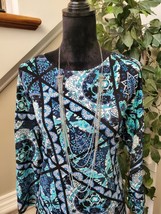 Cato Multicolor Polyester Sheer Ruffle Bottom Long Sleeve Top Blouse Size Large - $25.00