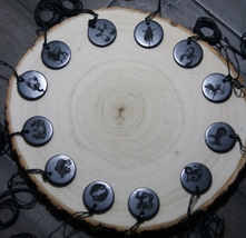 Shungite Jewelry Pendant Necklace EMF Protection Signs of the Zodiac - $166.86 MXN