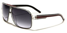 Dweebzilla Khan Square Pilot Classic Outdoor Aviator Sunglasses (Black &amp; Burgund - £6.85 GBP