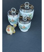 Nice set of 4 pcs Royal Worcester Egg coddlers/condiment keepers, bird i... - $865.77 MXN