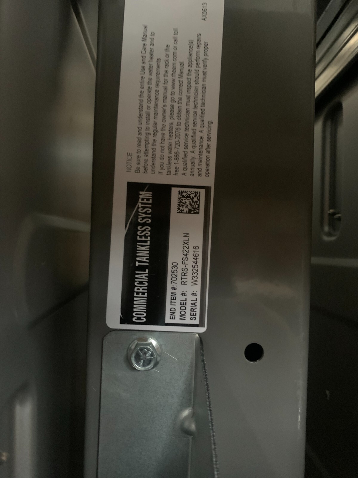 Rheem Iconic Commercial Tankless Hot Water System RTRS-FS422XLN. Brand New!!! Item image 14