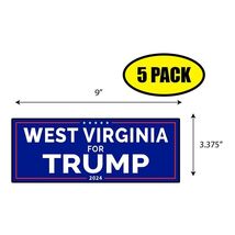 5 PACK 3.37"x 9" WEST VIRGINIA FOR TRUMP Sticker Decal Gift MAGA Trump B... - $6.53