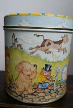 Vintage Storybook Parade Tin Bank cannister Humpty Dumpty Jack &amp; Jill Li... - $9.89