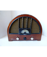 VTG Cariole AM/FM Radio OTR-98 Replica Repro Cathedral Style wood veneer... - £59.34 GBP