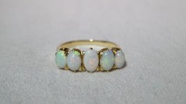 Vintage 10K Gold Genuine Opal Ring Size 4 3/4 K1020 - £296.89 GBP