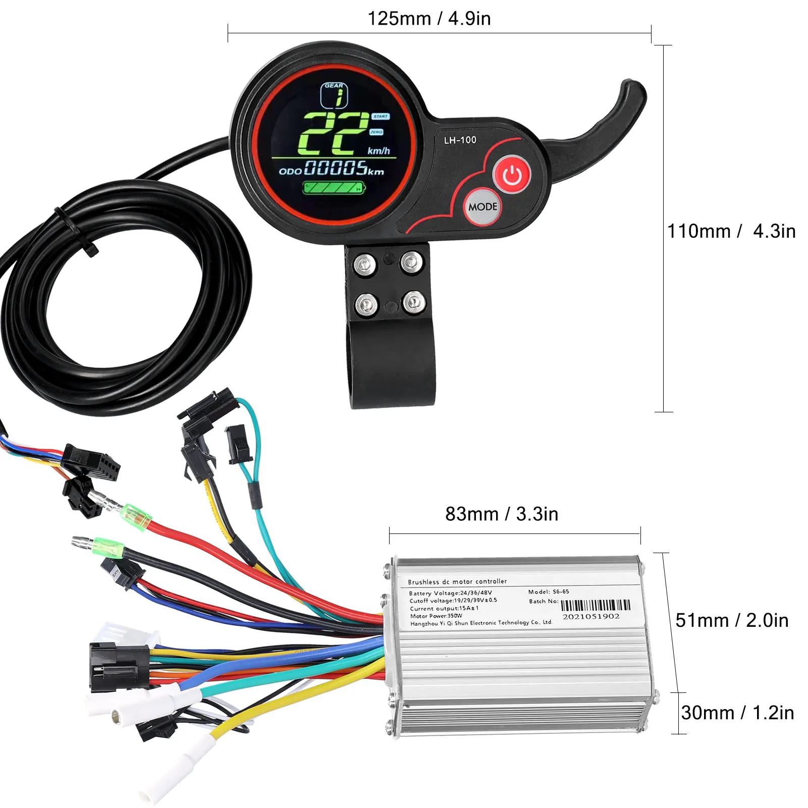 Motor Brushless Controller Waterproof LCD Display Control Panel 24V-48V 350W Ele - £223.84 GBP