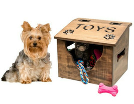 DOG TOY BOX - Solid Brown Maple Wood with Sandstone Finish Amish Handmade in USA - £229.32 GBP