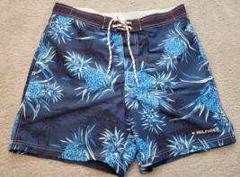 Tommy Hilfiger Swim Trunks Mens Large Blue Mesh Lined Pineapple Print Dr... - $18.49