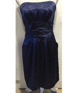 DAVID&#39;S BRIDAL Blue Strapless Holiday Cocktail Party Elegant Sexy Dress ... - £31.96 GBP