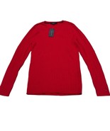 Tommy Hilfiger Sweater Womens M Red Cable Knit Pullover Fitted Preppy Ol... - $635.80 MXN