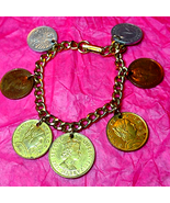 Beautiful world coin bracelet~beautiful coins and sturdy chain - £37.28 GBP