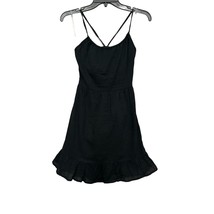 BP Womens Slip Dress Black Mini Sweetheart Neck Sleeveless LBD Tie XXS New - £21.10 GBP
