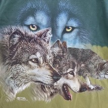 Vintage Polar Graphics T-Shirt Unisex M Arctic Wolves Wolf Green 2-Tone Cotton - £15.78 GBP