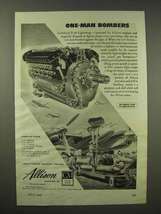 1945 GM Allison Engines Ad - P-38 Lightning Bombers - $18.49