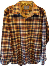 Pendleton Men’s M Brown Plaid Long Sleeve Button Down Wool flannel Shirt - $59.40