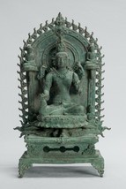 Antico Indonesiano Stile Bronzo Giavanese Enthroned Seduta Shiva Statua -34cm / - £1,651.41 GBP