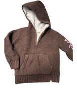VTG Gap Inc. Brown Knit Half-Zip Hooded Sweater BoRed Toddler 4-5 Warm F... - $44.09 CAD