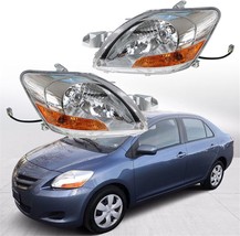 For 2007-2011 Toyota Yaris 4-Dr Sedan Replacement Headlights Headlamp Left+Right - £44.13 GBP