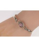 Vintage Mexico Glass Opal Sterling Silver Bracelet 20.2g - $255.83 CAD