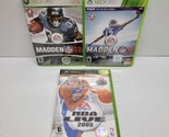 XBOX 360 LOT 3 Sports GAMES  NFL Madden 16, Madden 07, NBA Live 2005 - £5.69 GBP