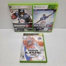 Xbox 360 Lot 3 Sports Games Nfl Madden 16, Madden 07, Nba Live 2005 - £5.75 GBP